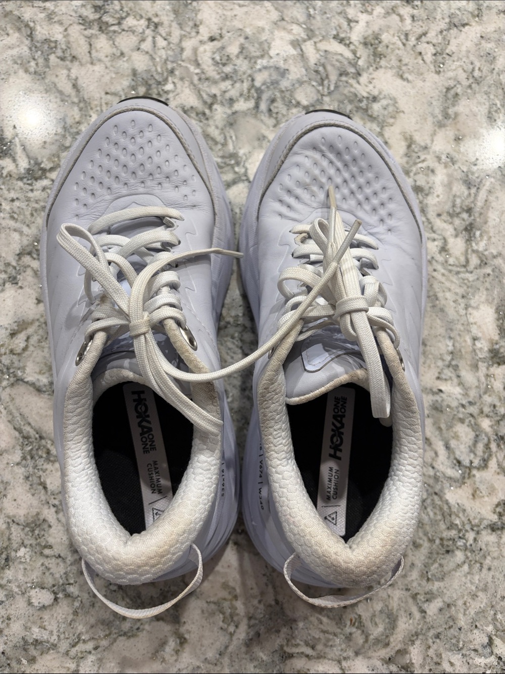 Hoka One One Women's White Athletic Sneakers - Picture 4 of 5